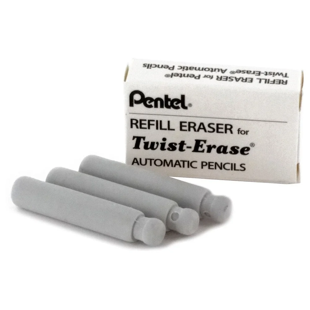 Pentel Eraser Refill For E10 Twist-Erase Automatic Mechanical Pencils 3 x 3 pack